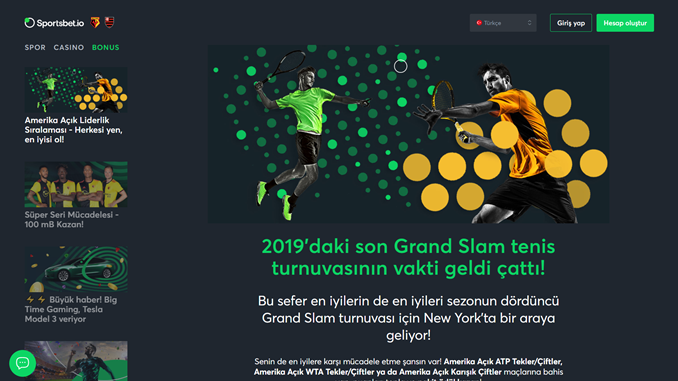 Sportsbet.io’dan Amerika Açık’a Özel 100 mBTC
