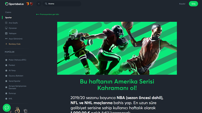 Sportsbet.io’dan Amerikan Sporlarına 100 mBTC Nakit