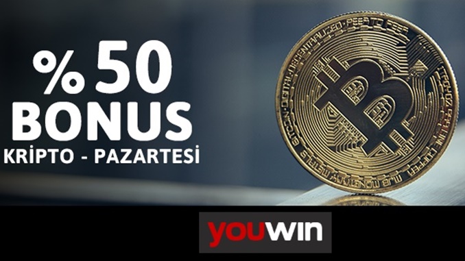 Youwin’den Her Pazartesi %50 Kripto Para Yatırım Bonusu